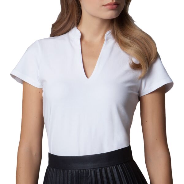 Regular Fit Short Sleeve Mandarin Colar Top Thumbnail