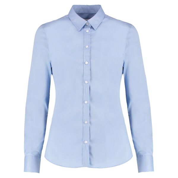 Women's stretch Oxford shirt long-sleeved (tailored fit) Thumbnail